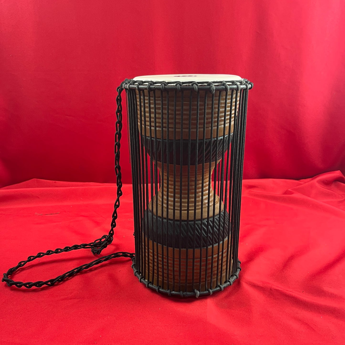 [USED] Meinl Percussion ATD-L 8x16" African Talking Drum w/Mahogany Wood Shell and Wooden Beater