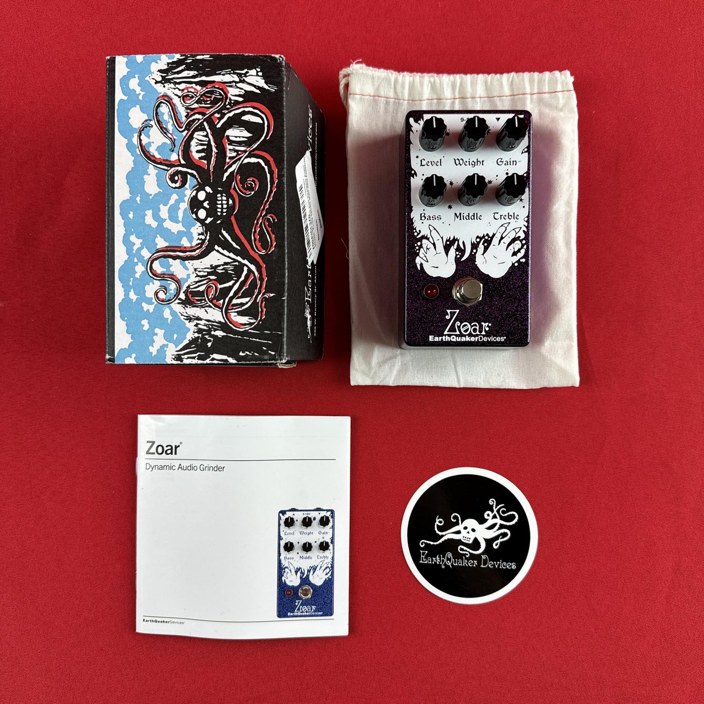 [USED] Earthquaker Devices Zoar Dynamic Audio Grinder Distortion, Purple Sparkle (Gear Hero Exclusive)