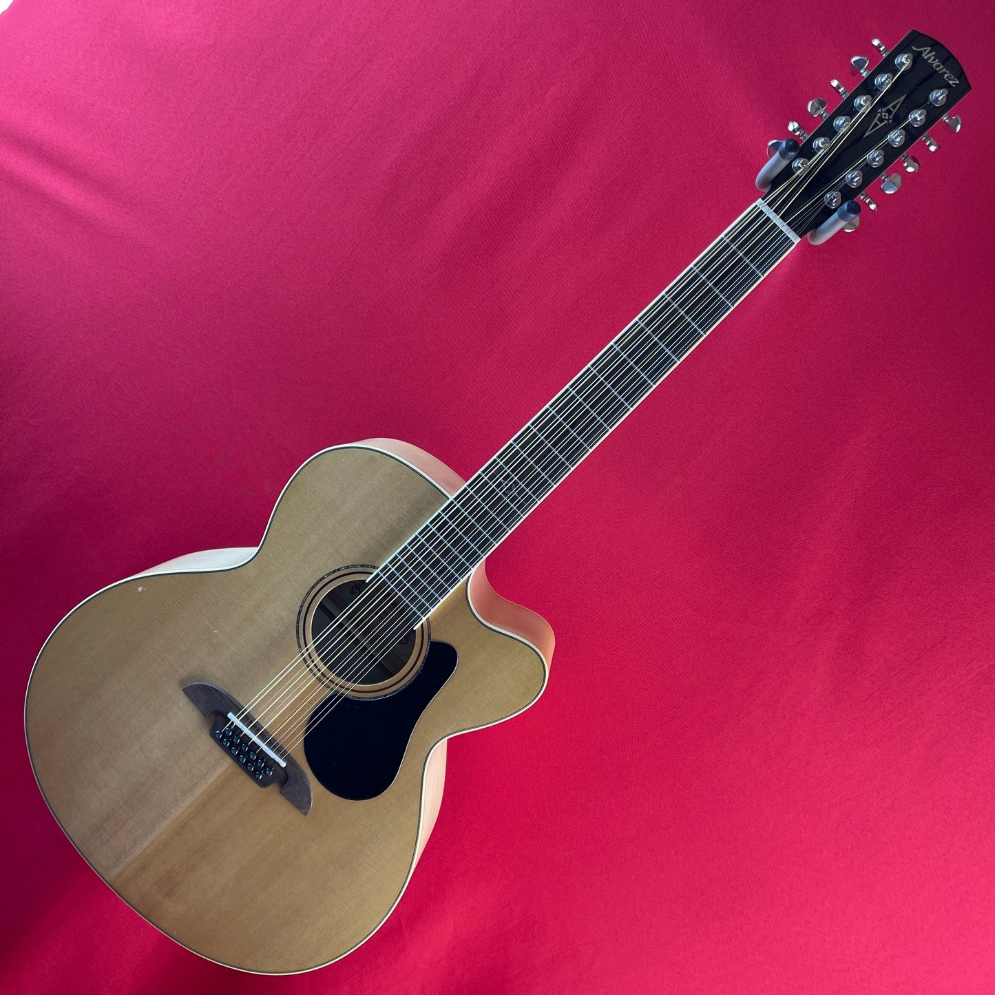 [USED] Alvarez AJ80CE-12 12-String Jumbo Acoustic-Electric Guitar, Natural (See Description)