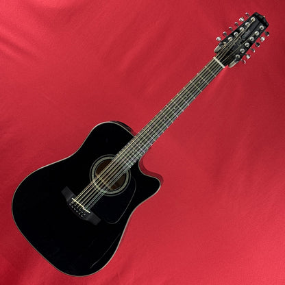 [USED] Takamine GD30CE-12 BLK Dreadnought Cutaway 12 String Acoustic Electric Guitar, Black (See Description)