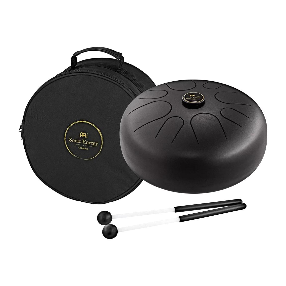Meinl Percussion STD2BK Steel Tongue Drum 8 Notes 16" w/Mallets and Gig Bag, Black