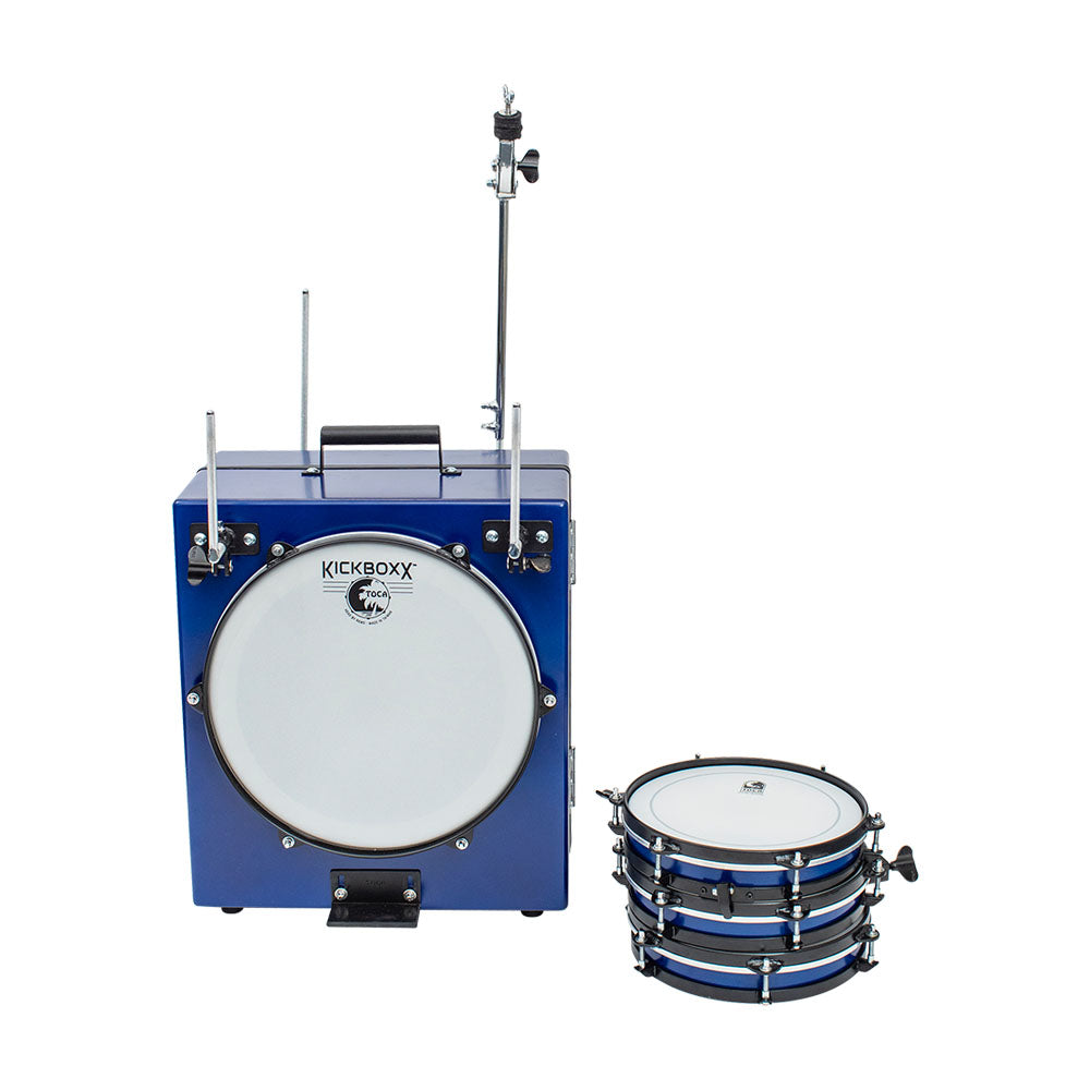 Toca Kickboxx Pro Suitcase Travel Drum Set, Blue