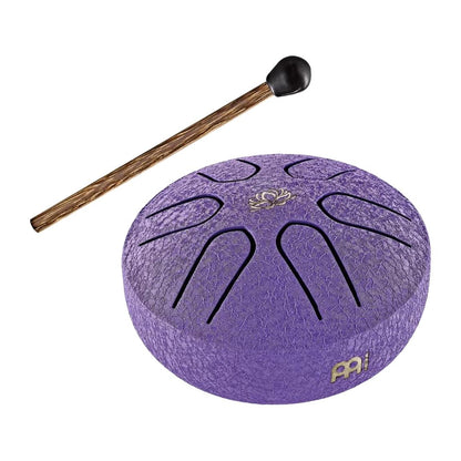 Meinl PSTD1PLF 3 Inch Pocket Steel Tongue Drum, A Major, Lotus Flower, Purple