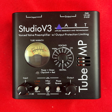 [USED] ART TUBEMPSTV3U Tube MP Studio V3 Mic Preamp and Limiter with Presets, Black (See Description)