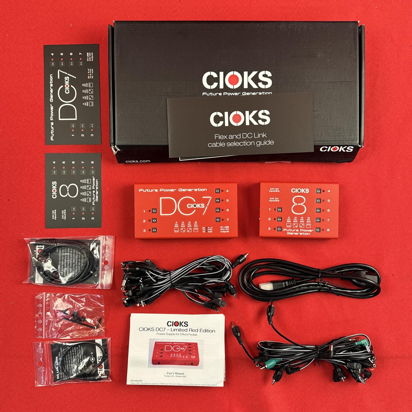 [USED] CIOKS SB15 Super Power Bundle (DC7+C8E) Pedal Power Supply, Red (Gear Hero Exclusive) (See Description)