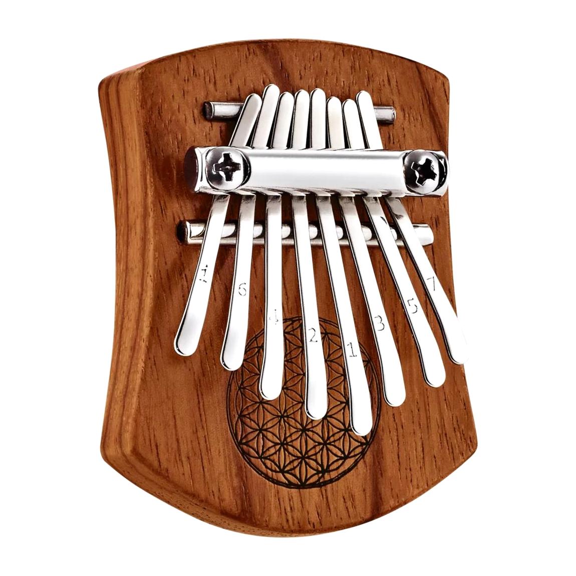 Meinl Sonic Energy KL802FOL Mini 8 Key Kalimba, Flower Of Life, Red Zebra Wood