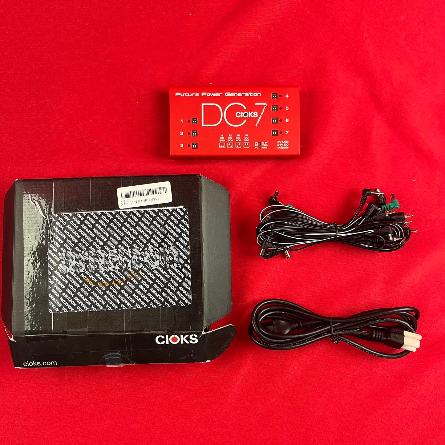 [USED] CIOKS DC7 Pedal Power Supply, Red (Gear Hero Exclusive) (See Description)