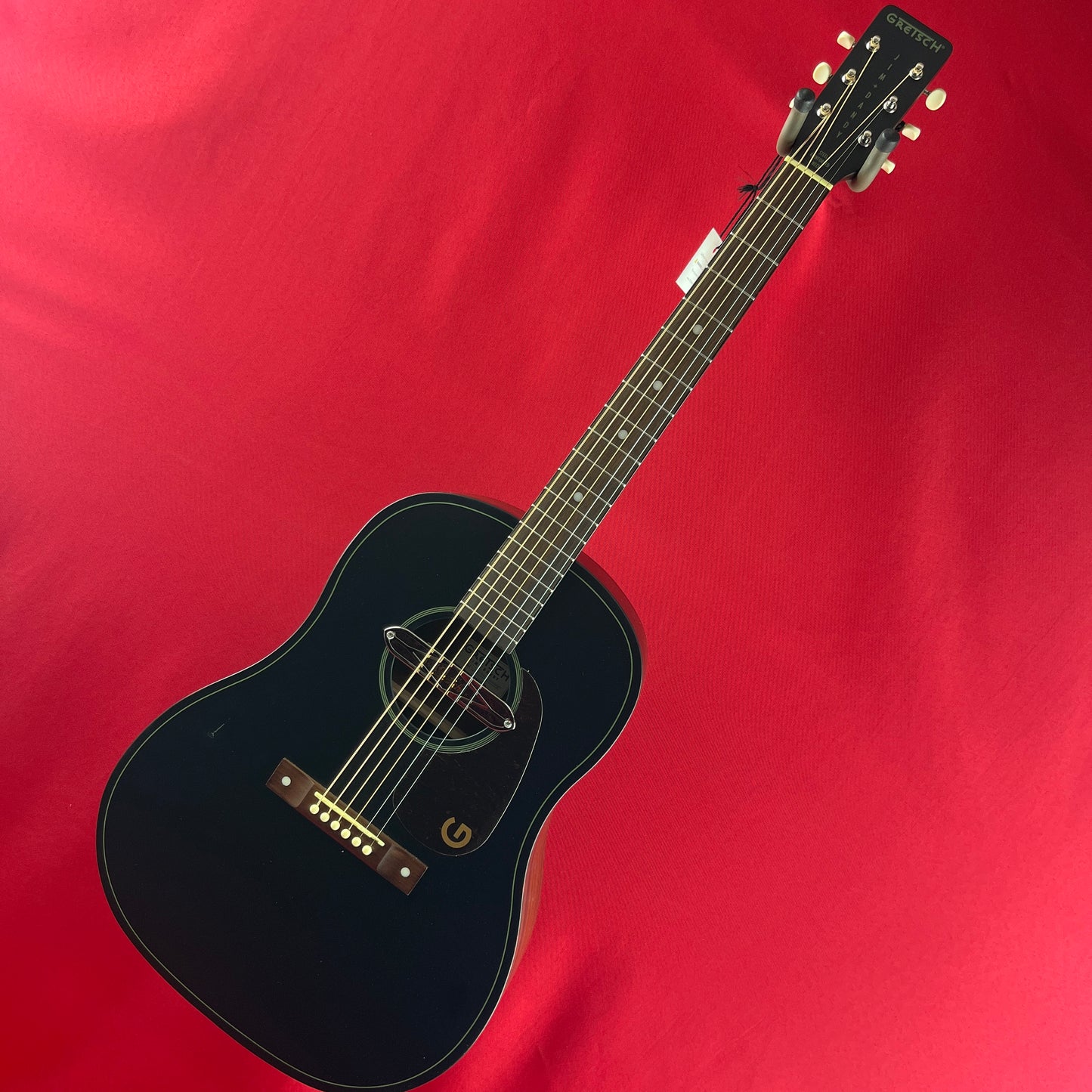 [USED] Gretsch Jim Dandy Deltoluxe Dreadnought Acoustic Electric Guitar, Black Top (See Description)