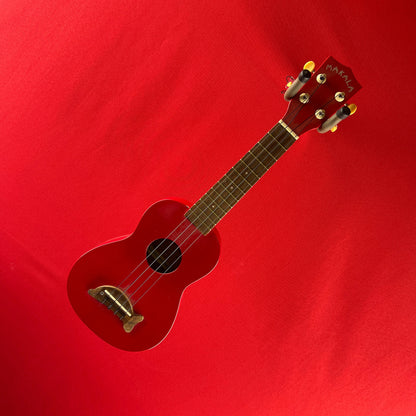 [USED] Kala MK-SD Makala Dolphin Series Soprano Ukulele, Candy Apple Red (See Description)