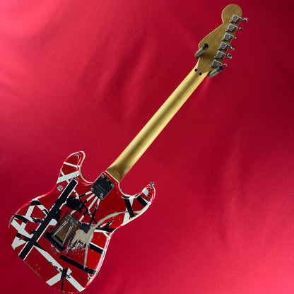 [USED] EVH Striped Series Frankie Electric Guitar, Red Black and White Stripe