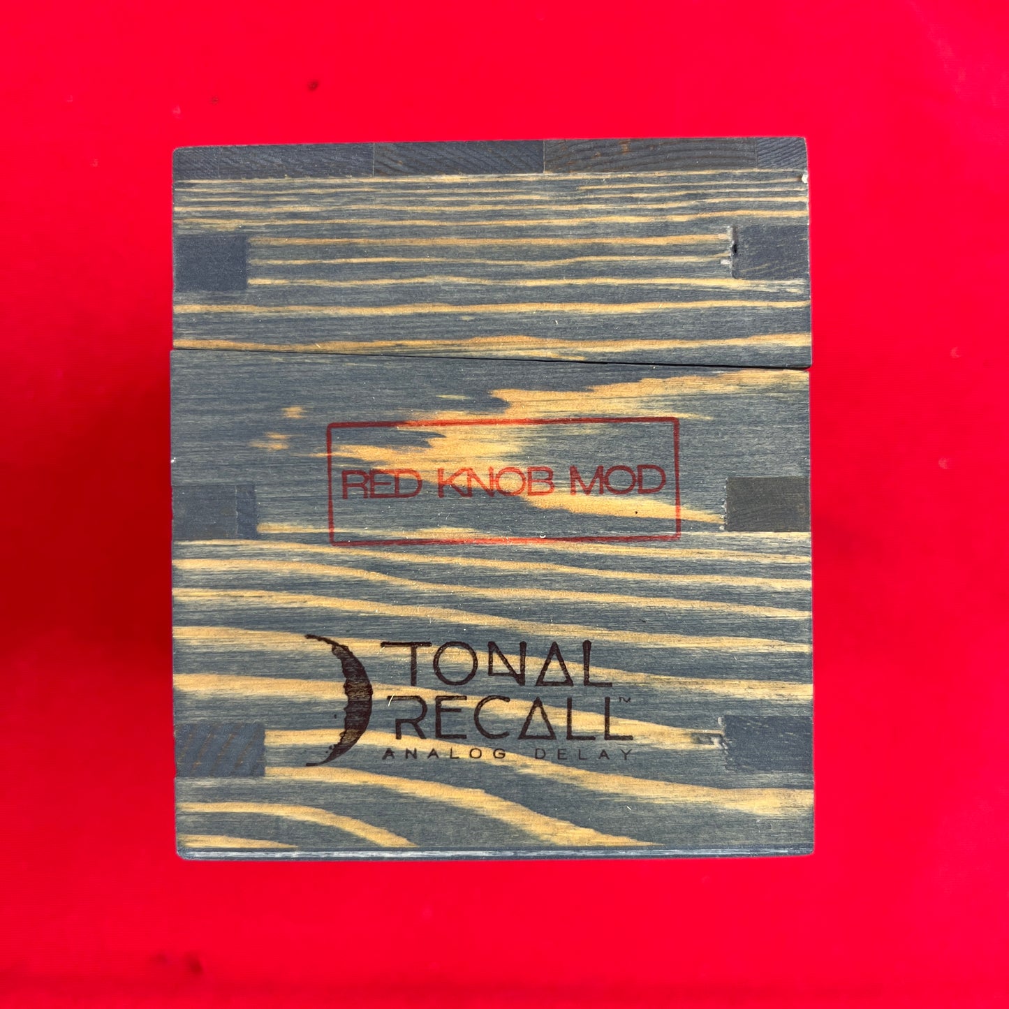 [USED] Chase Bliss Audio Tonal Recall Analog Delay, Red Knob Mod Wooden Box (PEDAL NOT INCLUDED) (See Description)