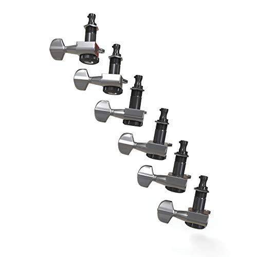 D'Addario Auto-Trim Tuning Machines Locking Tuners for Guitars Set of 6 In Line, Chrome