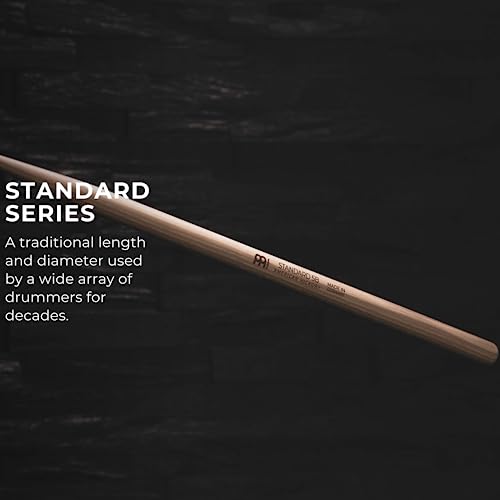 Meinl Stick & Brush SB102 Standard 5B Drumsticks American Hickory with Acorn Shape Wood Tip