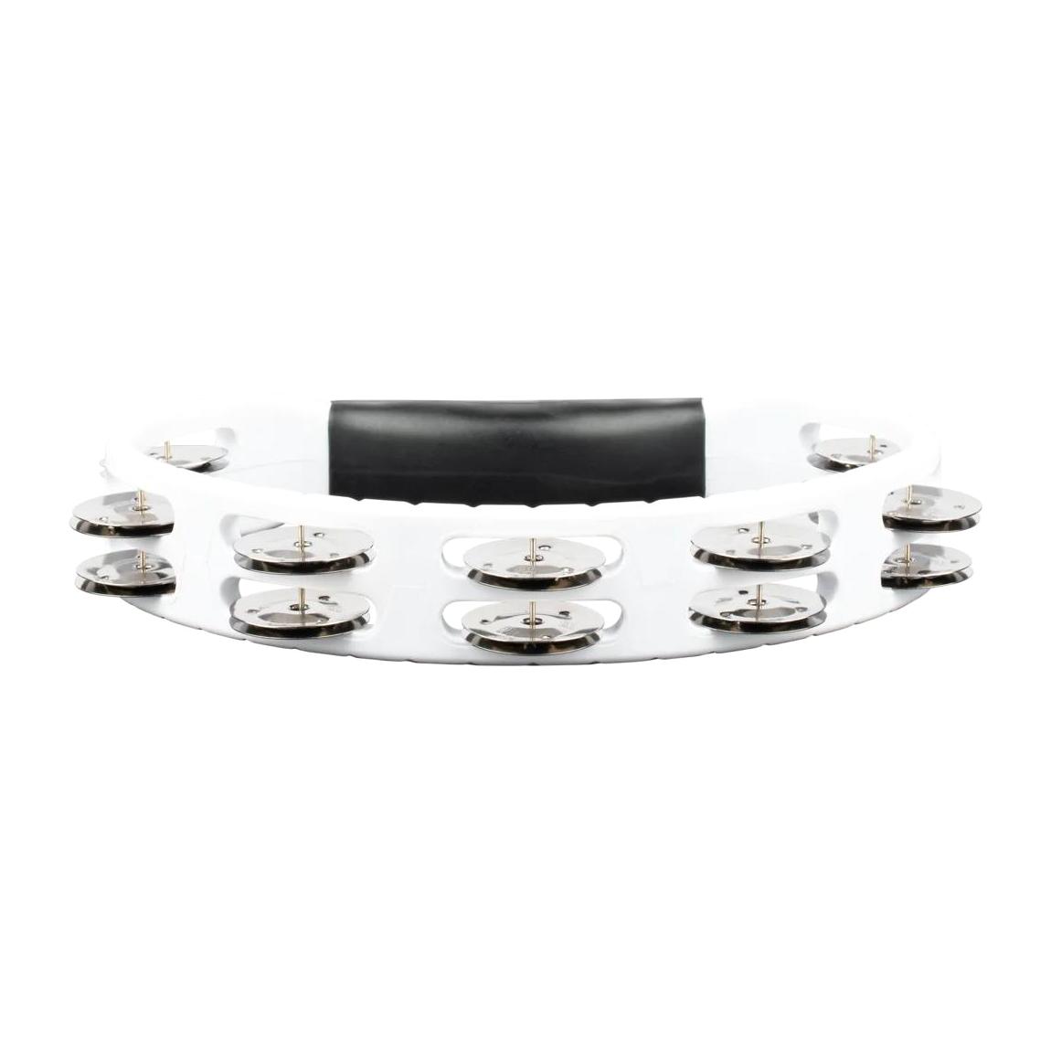 Meinl Percussion HTMT1WH Headliner Tambourine Handheld Half-Moon Shape w/Synthetic Frame, White