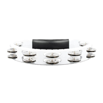 Meinl Percussion HTMT1WH Headliner Tambourine Handheld Half-Moon Shape w/Synthetic Frame, White