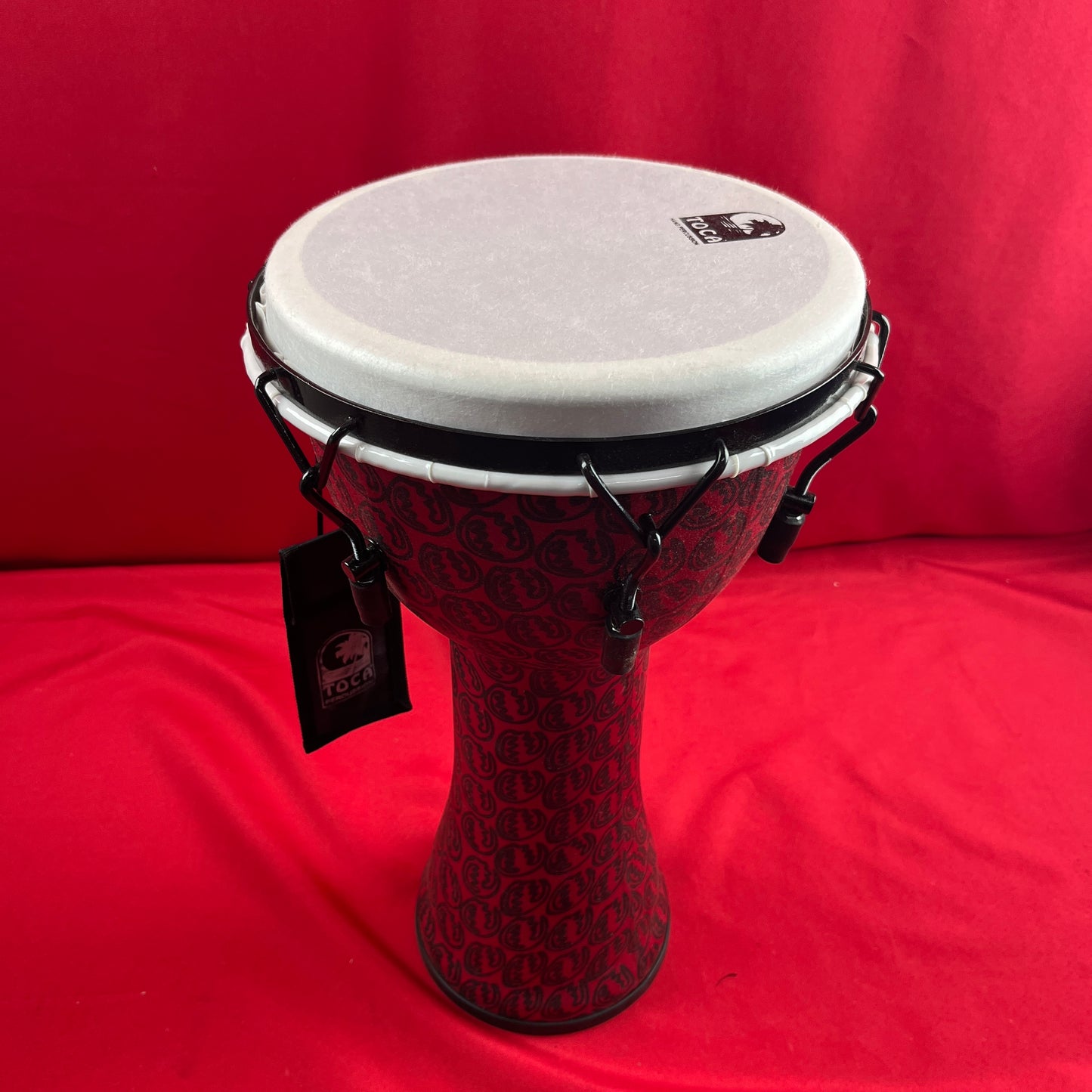 [USED] Toca TF2DM-10RM Freestyle II Mechanically Tuned 10-Inch Djembe, Red Mask Finish (See Description)