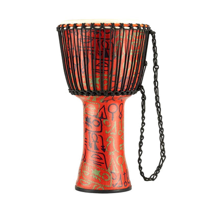 Meinl Percussion PADJ1-L-G Rope Tuned Travel Series 12" Synthetic Djembe, Goat Skin Head (Patented), Pharao's Script