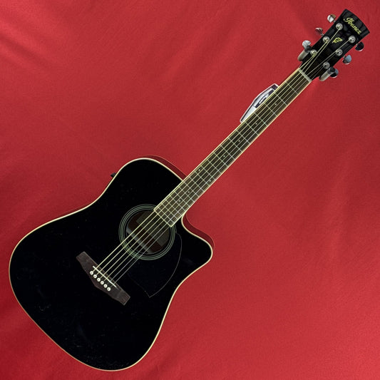 [USED] Ibanez PF15ECE-BK Dreadnought Cutaway Acoustic-Electric Cutaway Guitar, Black (See Description)