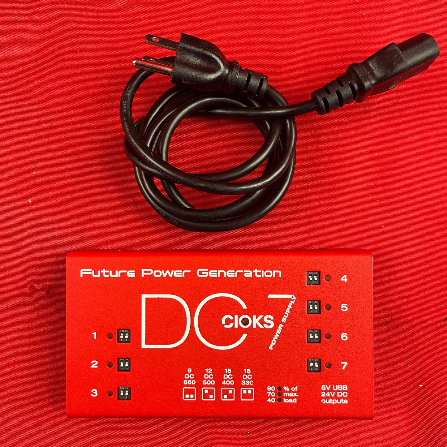 [USED] CIOKS DC7 Pedal Power Supply, Red (Gear Hero Exclusive) (See Description)