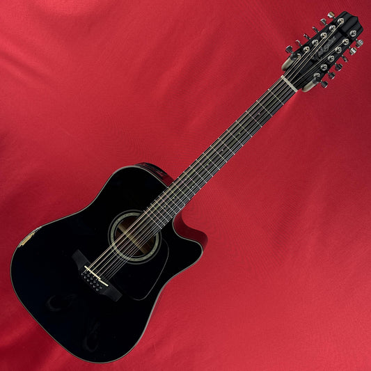 [USED] Takamine GD30CE-12 BLK Dreadnought Cutaway 12 String Acoustic Electric Guitar, Black (See Description)