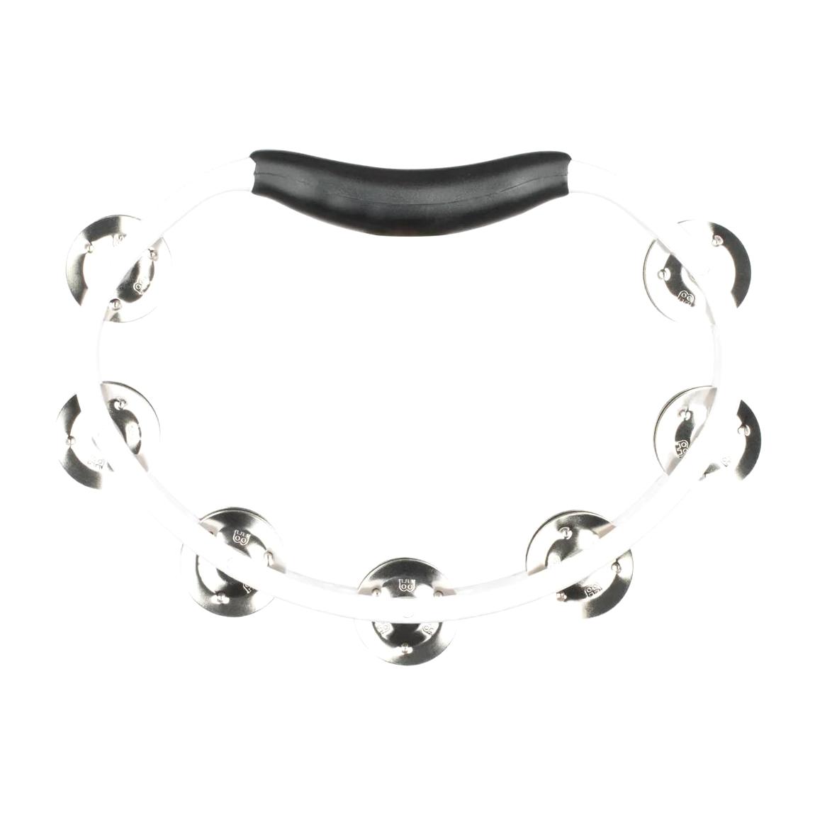 Meinl Percussion HTMT1WH Headliner Tambourine Handheld Half-Moon Shape w/Synthetic Frame, White