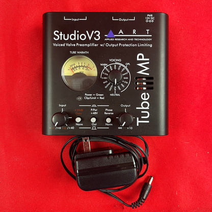 [USED] ART TUBEMPSTV3U Tube MP Studio V3 Mic Preamp and Limiter with Presets, Black (See Description)