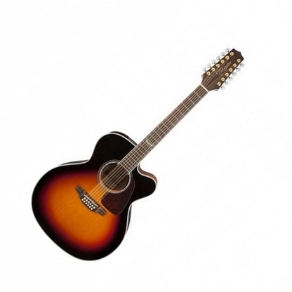 Takamine GJ72CE-12 BSB Jumbo Cutaway 12-String Acoustic/ Electric Guitar Black Sunburst