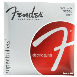 Fender 3250L Super Bullets Nickel Plated Steel Bullet End Electric Guitar Strings - Light
