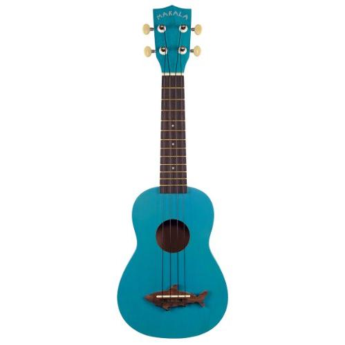 Makala MK-SS-BLU Shark Bridge Soprano Ukulele with Vintage Satin Finish - Mako Blue