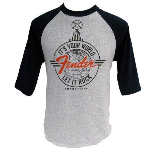 Fender® Let It Rock Baseball T-Shirt, Grey/Navy, L