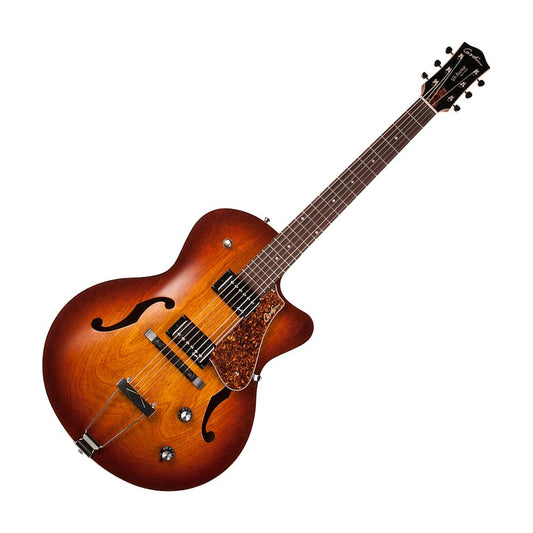 Godin 5th Avenue CW Kingpin II HB Hollow Body Electric Guitar, Cognac Burst