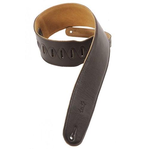 Levy's 3.5" Garment Leather Guitar Strap, Dark Brown