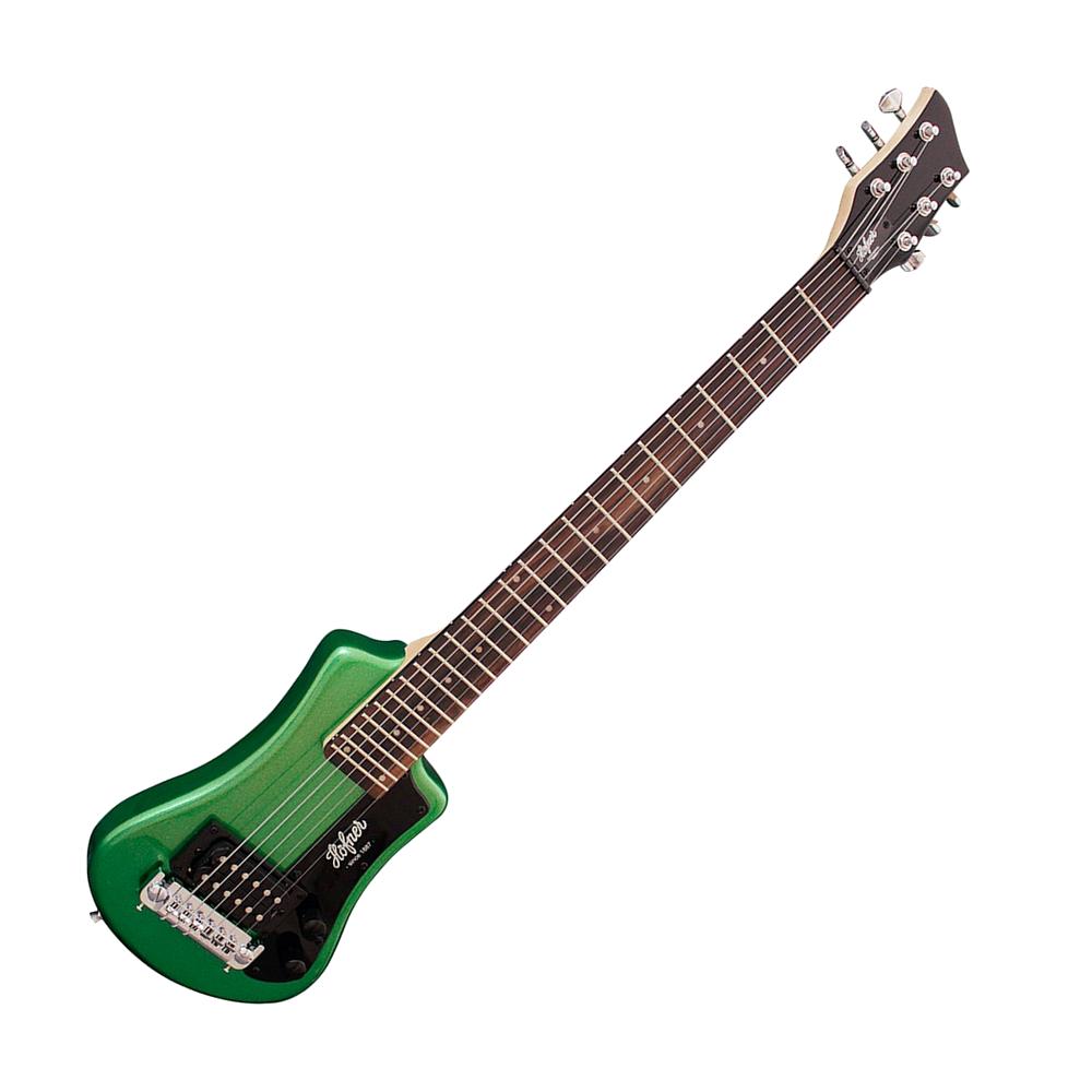 Hofner HCT-SH-CG-O Travel Electric Guitar, Cadillac Green