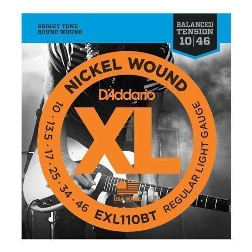 D'Addario EXL110BT Electric Guitar Strings, Balanced Tension, Regular Light (.010-.046)