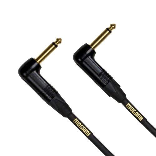Mogami Gold Guitar/Instrument Cable with Right Angle Plugs, 1.5 Foot