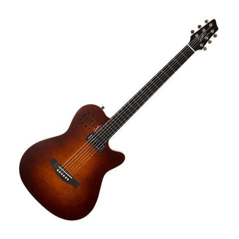 Godin A6 Ultra Baritone SG Acoustic Electric Guitar, Semi Gloss Burnt Umber