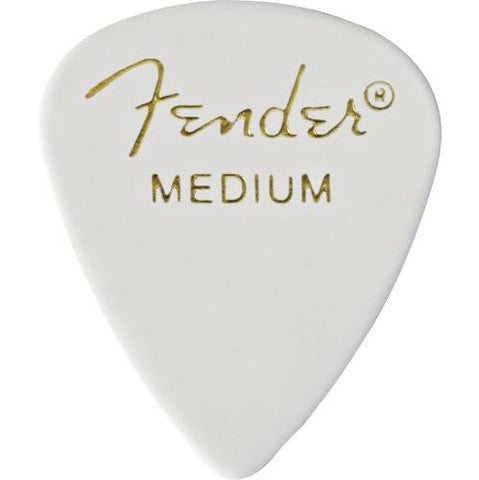 Fender 351 Classic Guitar Picks, 12 Pack, White, Heavy