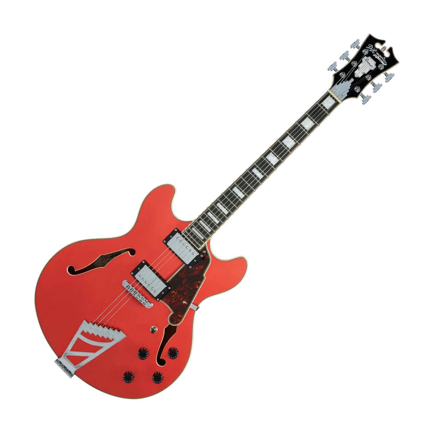 D'Angelico Premier DC Semi-Hollow-Body Electric Guitar w/Stairstep Tailpiece, Fiesta Red