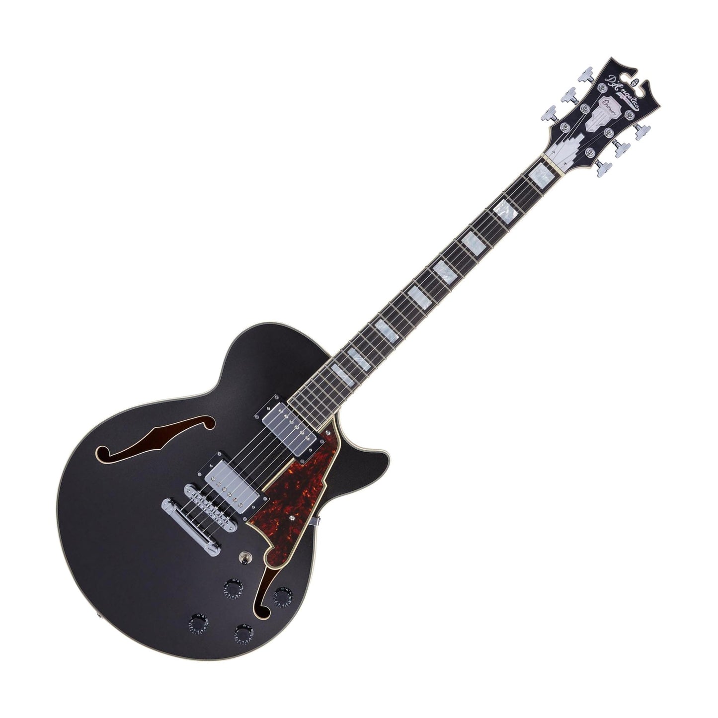 D'Angelico Premier SS Semi Hollow Electric Guitar, Black Flake