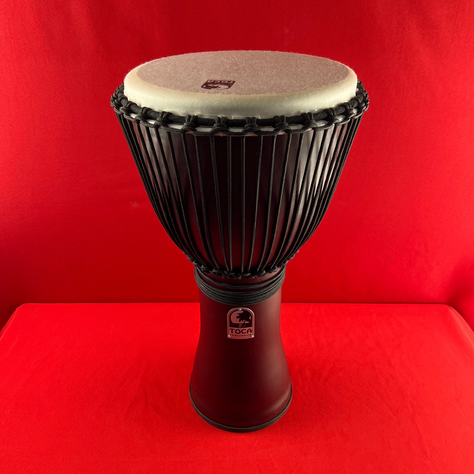 [USED] Toca TF2DJ-12R Freestyle II Rope Tuned 12-Inch Djembe, Dark Red Finish (See Description)