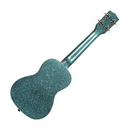 Kala KA-SPRK-AQUA Rhapsody In Blue Concert Ukulele, Aquamarine Sparkle