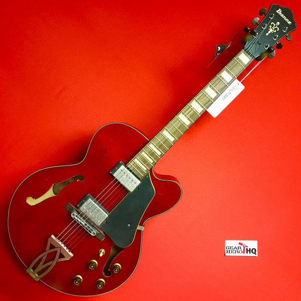 [USED] Ibanez AFV10A Artcore Vintage Series Hollowbody Electric Guitar, Transparent Cherry Red Low Gloss