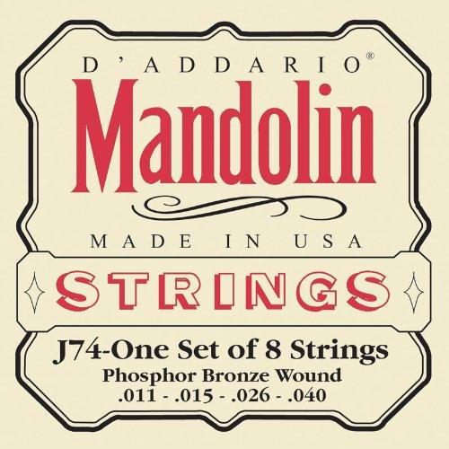 D'Addario J74 Mandolin Strings, Phosphor Bronze, Medium, 11-40