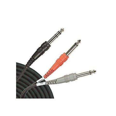 Hosa STP-202 1/4 inch TRS to Dual 1/4 inch TS Insert Cable, 6.6 feet