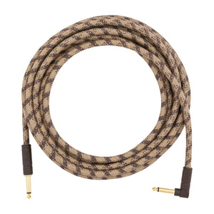 Fender 0990918022 18.6' Angled Festival Instrument Cable Pure Hemp, Brown Stripe