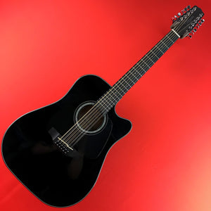 [USED] Takamine GD30CE-12 BLK Dreadnought Cutaway 12 String Acoustic Electric Guitar, Black
