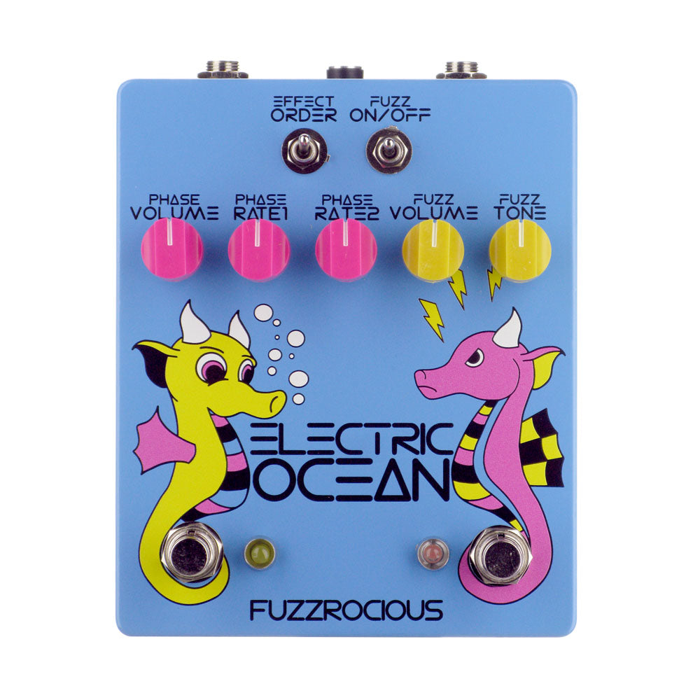 Fuzzrocious Pedals Electric Ocean Fuzz Phaser, Blue