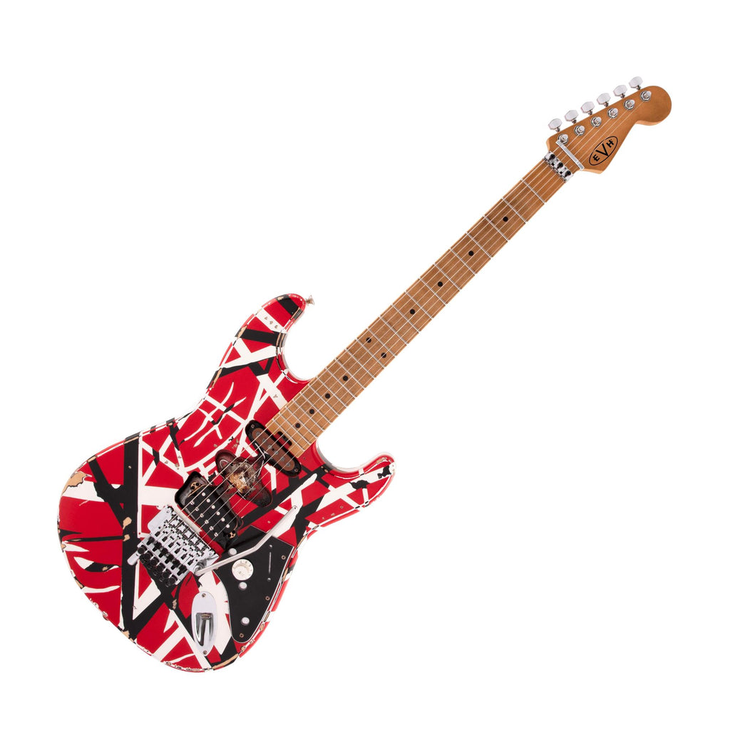 EVH Striped Series Frankie Electric Guitar, Red Black and White 