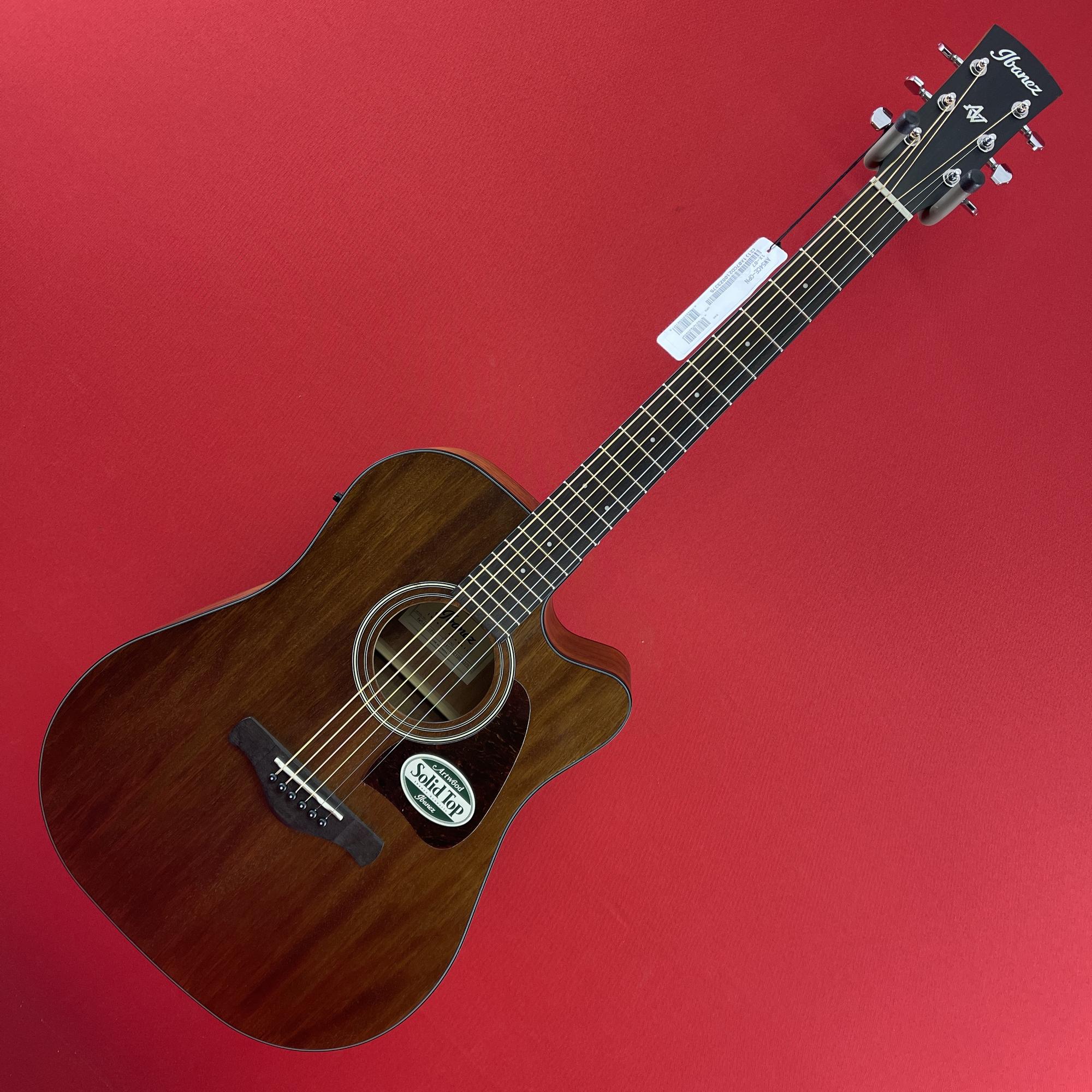 [USED] Ibanez AW54CEOPN Artwood Solid Top Dreadnought Acoustic Electric Guitar, Open Pore Natural