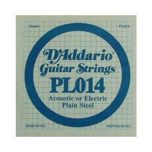 D'Addario PL014 Plain Steel Guitar Single String, .014